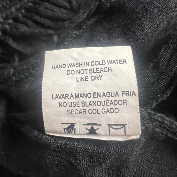 IT GIRL Vintage Bohemian Black Lace Crochet Blouse Bat Wing Sleeve Top S - Picture 14 of 14